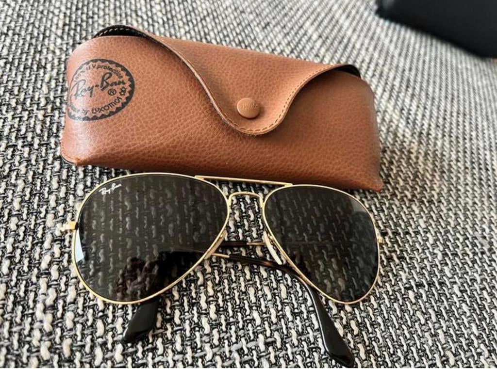 Lunettes Ray Ban Aviator dorées avec boîte, Bijoux, Sacs & Beauté, Enlèvement ou Envoi, Lunettes