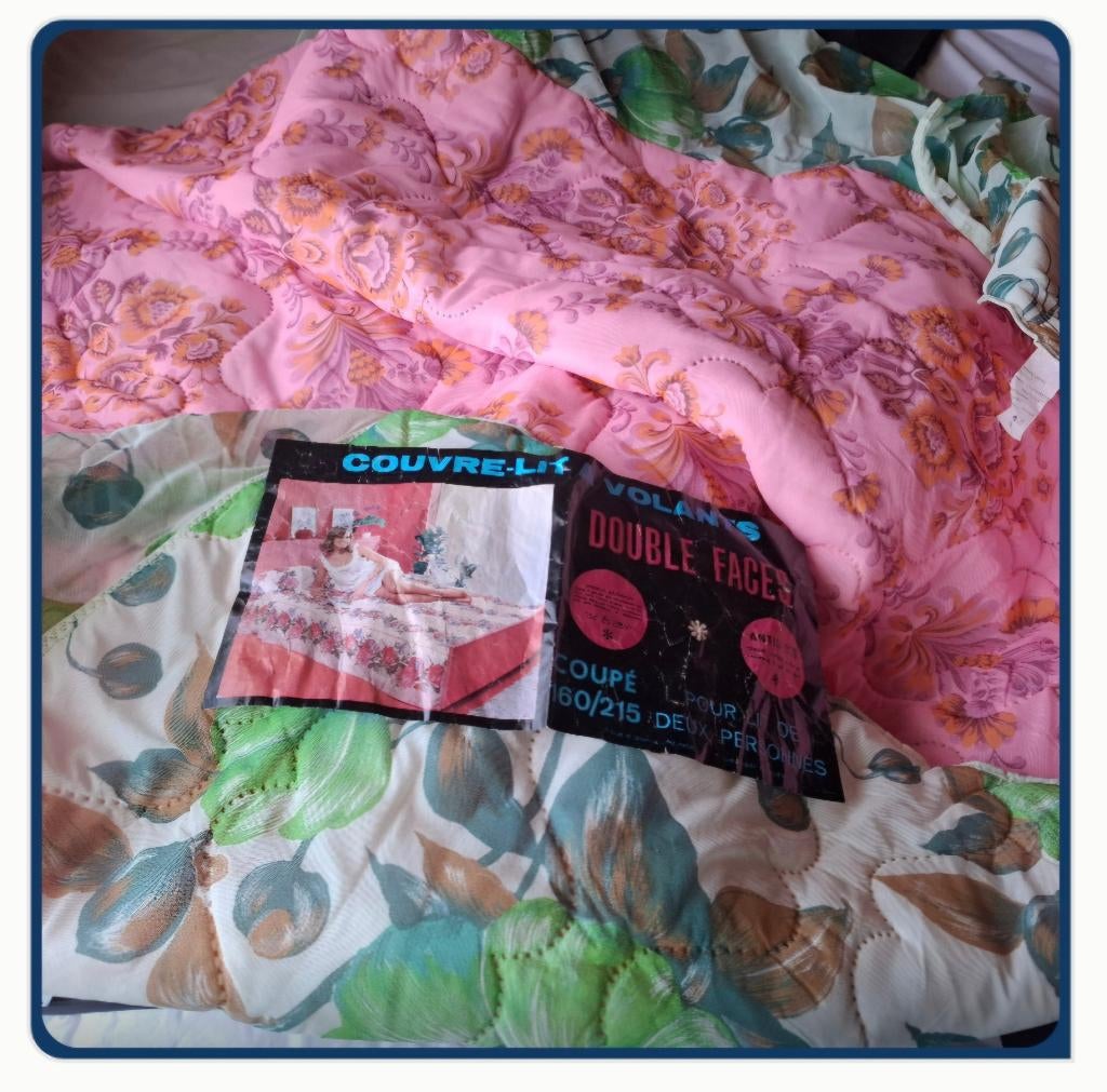 Romantische vintage dubbelzijdige bedsprei met brede volant, Ophalen of Verzenden