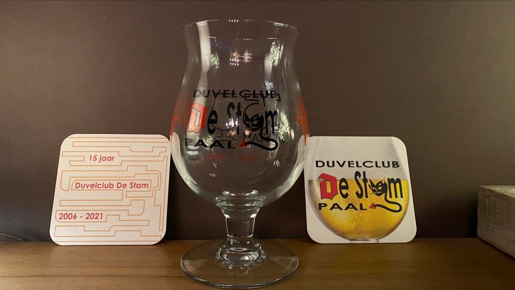 Duvel De Stam 15j Paal met bierkaartjes, Ophalen of Verzenden, Nieuw, Glas of Glazen, Duvel