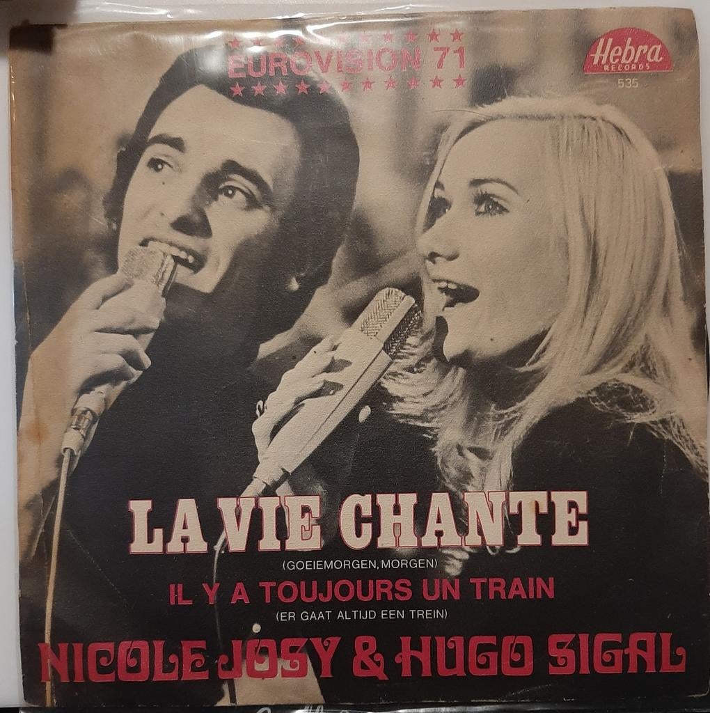 Vinyl 45trs- nicole josy,Hugo sigal- la vie chante eurovisio, Cd's en Dvd's, Vinyl Singles, Ophalen of Verzenden