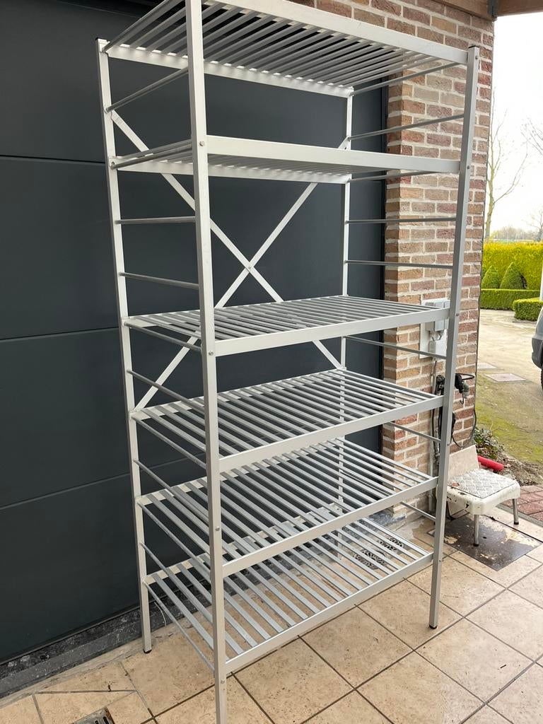 Horeca aluminium rek 1m x 60 x 2.10m - 6 schappen/niveaus, Ophalen, Gebruikt, Hotelinrichting, Aluminium
