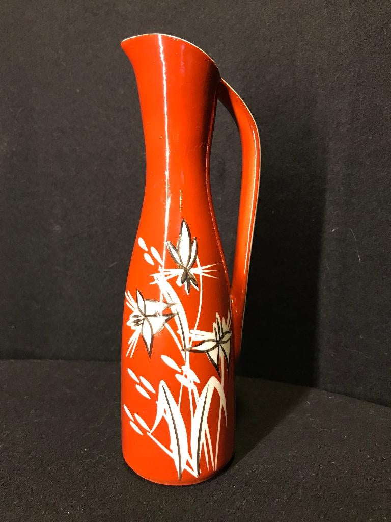 Vase vintage rouge/orange, Antiquités & Art, Enlèvement ou Envoi