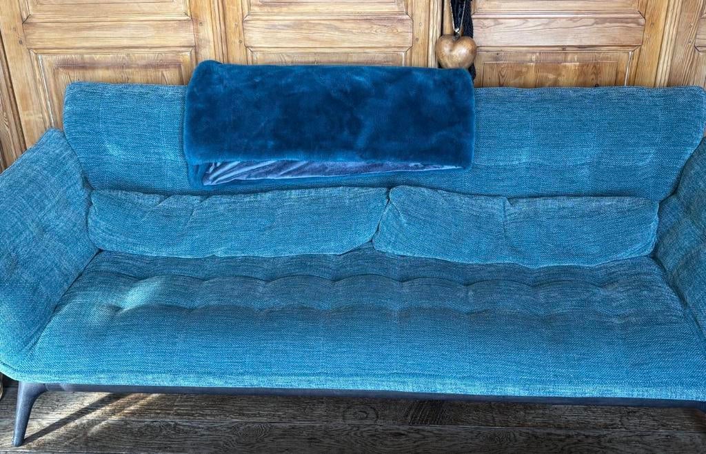 Deux fauteuils bleus 3places Roche Bobois, Enlèvement, Comme neuf, Bois