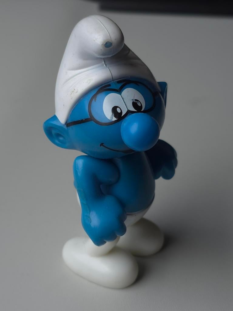 Figurine Schtroumpf à Lunettes, Collections, Schtroumpfs, Utilisé, Poupée, Figurine ou Peluche, Schtroumpf à Lunettes, Envoi