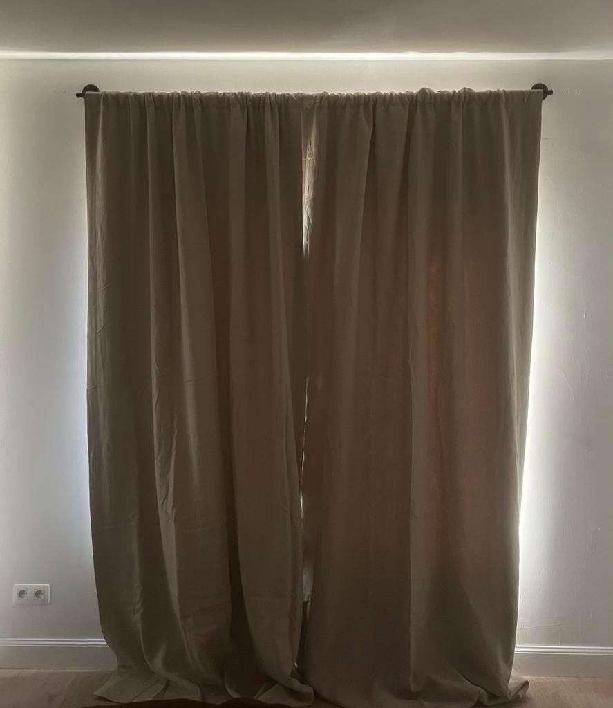 Licht beige gordijnen Zara Home, Huis en Inrichting, Stoffering | Gordijnen en Lamellen, Ophalen, 200 cm of meer, Beige, Nieuw