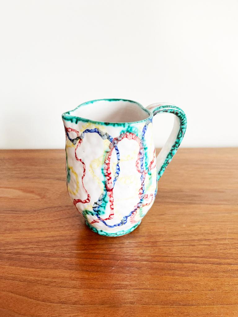 Cruche en poterie en majolique peinte à la main Italie, Antiquités & Art, Antiquités | Céramique & Poterie, Enlèvement ou Envoi