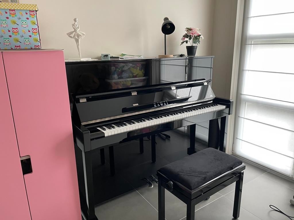 Akoestische piano Kawai K350 PE, Brillant, Comme neuf, Enlèvement, Piano
