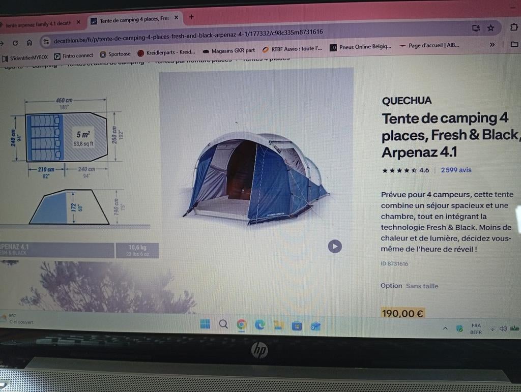 Kampeertent voor 4 personen, Ophalen, Zo goed als nieuw, Tot en met 4