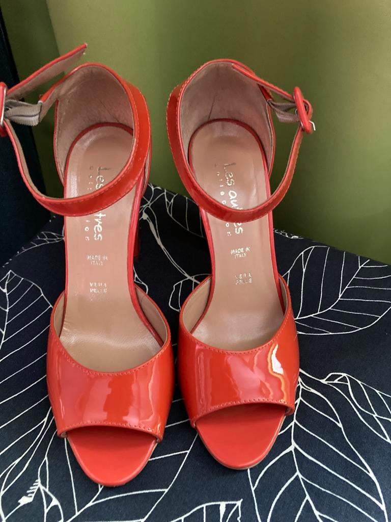Sandales à talons hauts, 37, Porté, Orange, Sandales et Mûles, Envoi