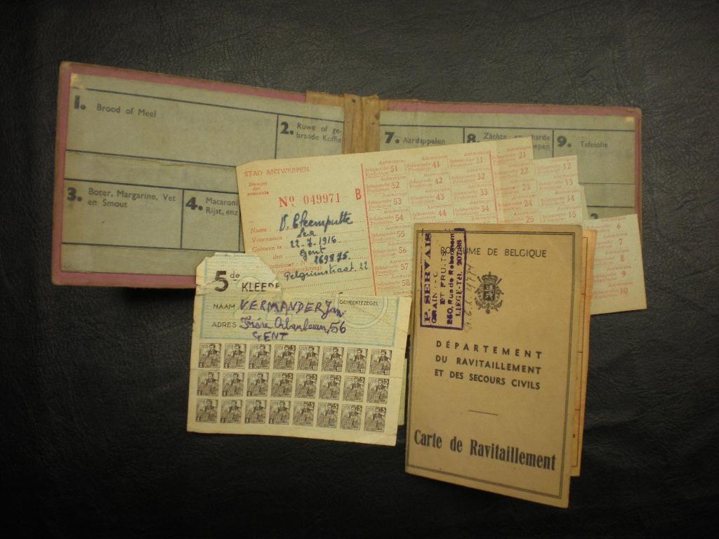 Documents de rationnement de la Sec Guerre mondiale 40-45, Collections, Enlèvement ou Envoi, Autres, Autres types