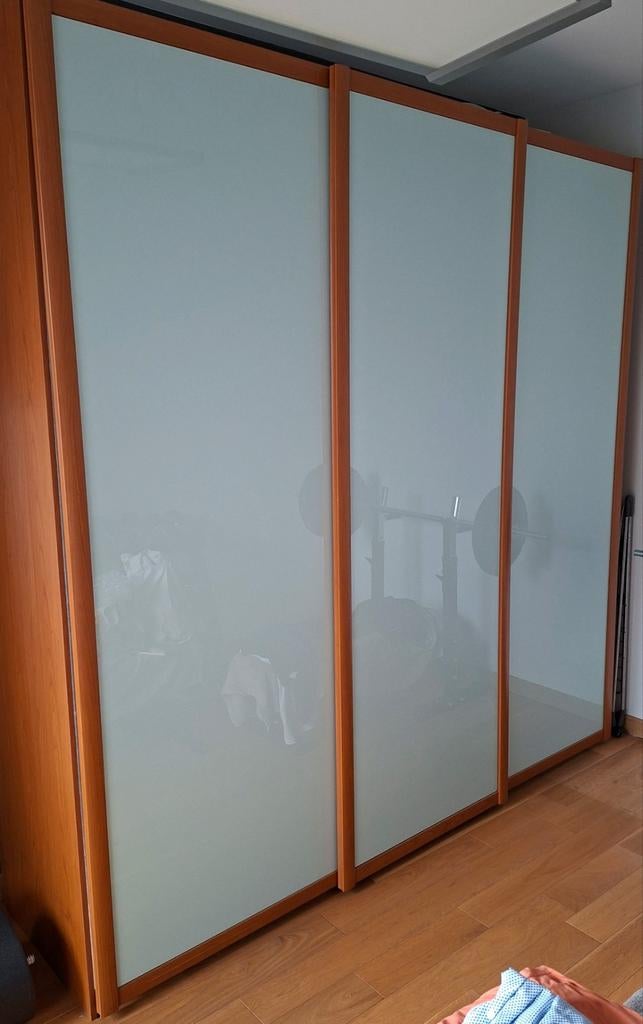 Armoire trois pièces à portes coulissantes (verre mat), Enlèvement, Verre