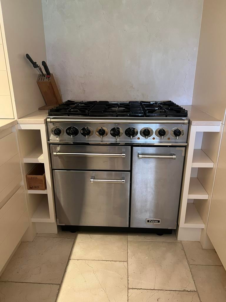 Cuisiniere à gaz Falcon de 90cm en acier inoxydable, Enlèvement, Comme neuf, 60 cm ou plus