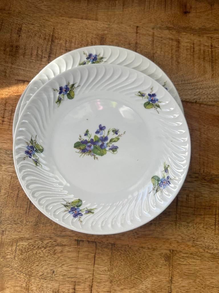 dessertbordjes viooltjes Bavaria, Ophalen of Verzenden