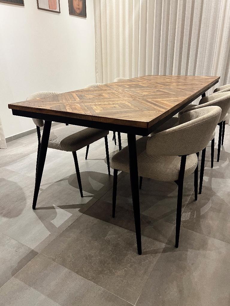 Table de salle à manger vintage 220 x 90 cm, Teck, Comme neuf, Enlèvement, 50 à 100 cm