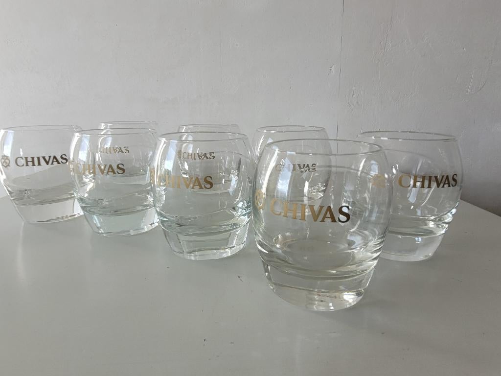 8 Whisky Chivas-glazen nieuw swirl-model, Glas of Glazen, Nieuw, Ophalen of Verzenden, Glas
