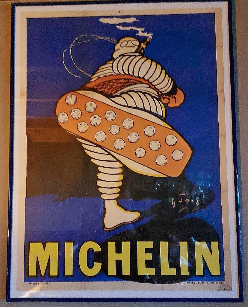 Michelin poster in kader, Huis en Inrichting, Woonaccessoires | Lijsten, Ophalen, Kunststof, Zo goed als nieuw, 75 cm of meer