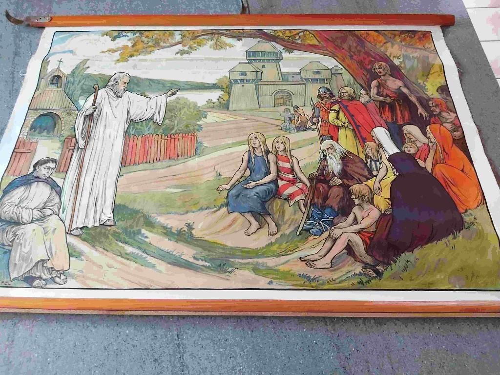 Schoolplaat Christendom Franken Gallië Frankrijk Clovis, Verzenden