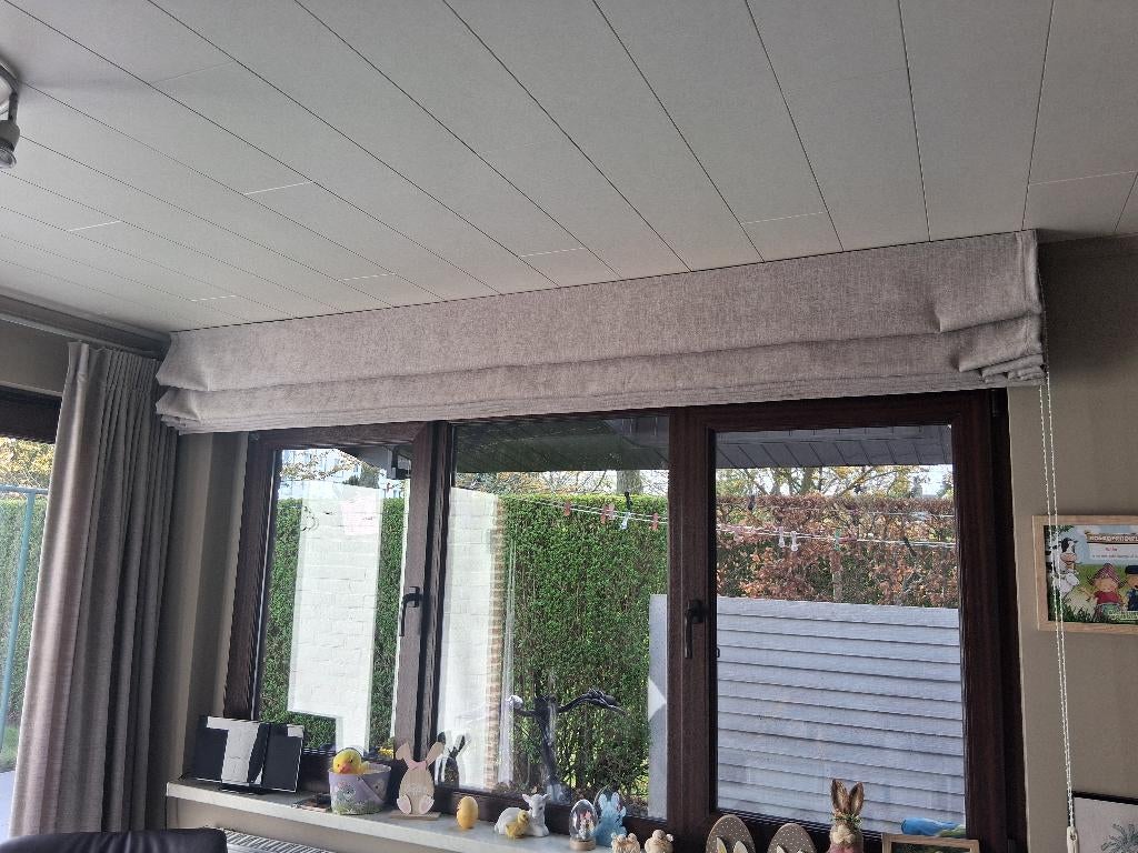 Gordijn American store, Huis en Inrichting, Stoffering | Gordijnen en Lamellen, Ophalen, Gebruikt, Beige, 200 cm of meer