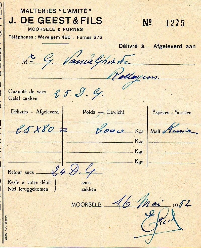 oude facturen Wevelgem Gullegem Moorsele, Ophalen of Verzenden