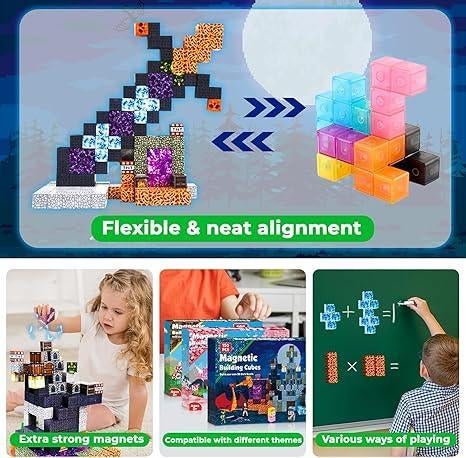 Minecraft | Magnetische blokken | 150 stuks | GRATIS LEV, Kinderen en Baby's, Overige merken, -, Verzenden, Nieuw
