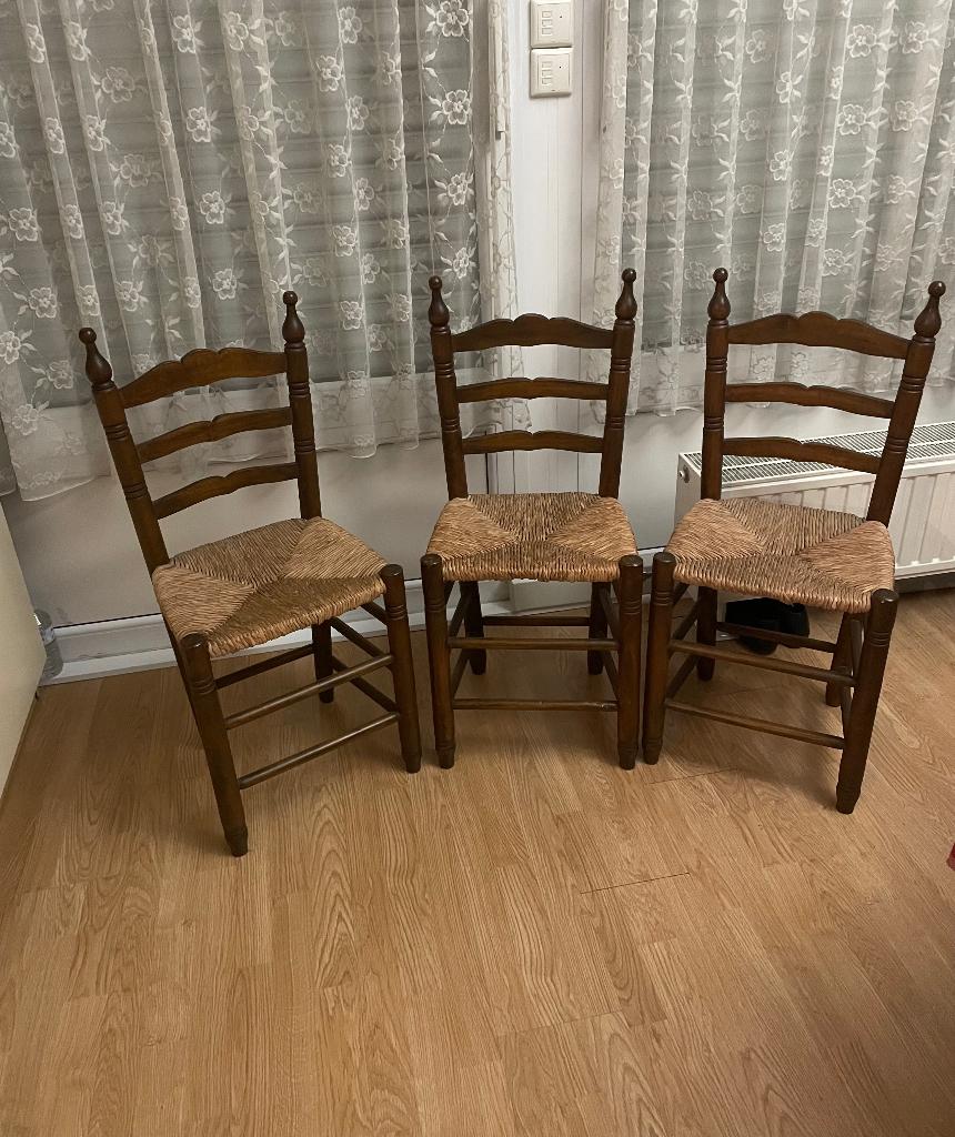 Chaises rustiques en bois plein, Maison & Meubles, Chaises, Utilisé, Cinq, Six Chaises ou plus, Bois, Osier ou Rotin, Brun, Enlèvement