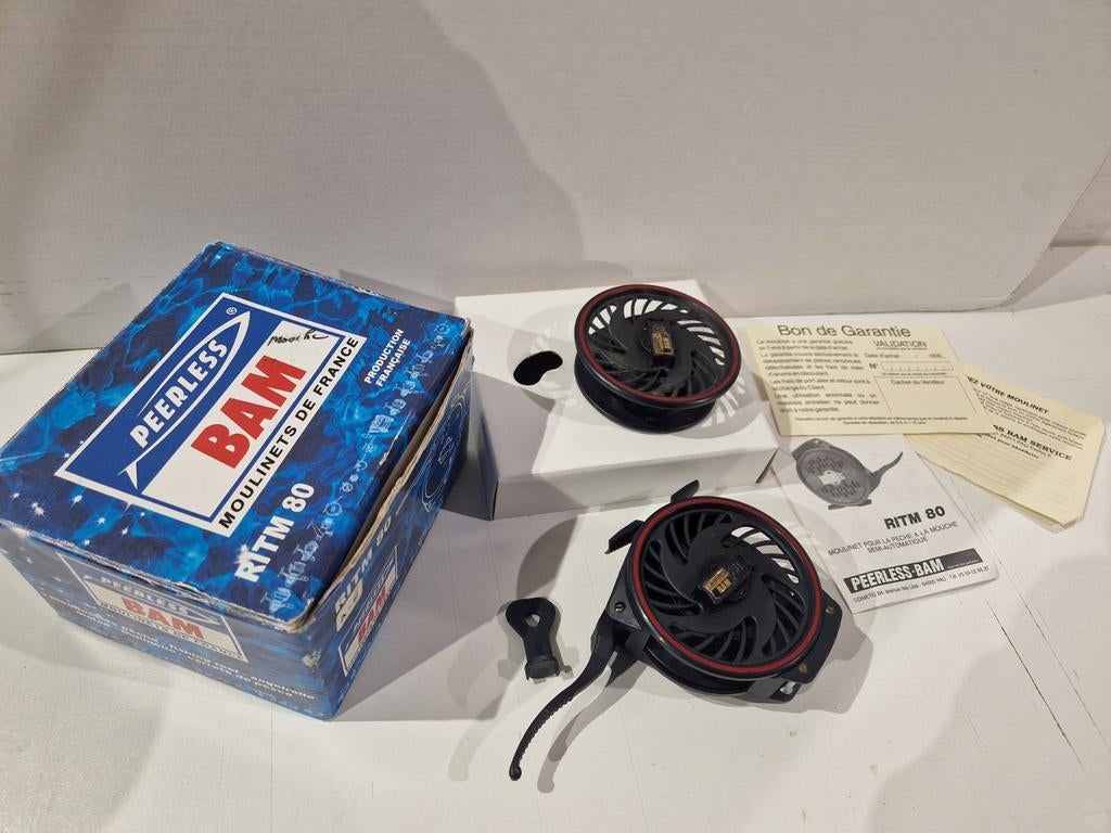 Peerless BAM ritm 80 automatic reel en reserve spoel in doos, Ophalen of Verzenden, Zo goed als nieuw