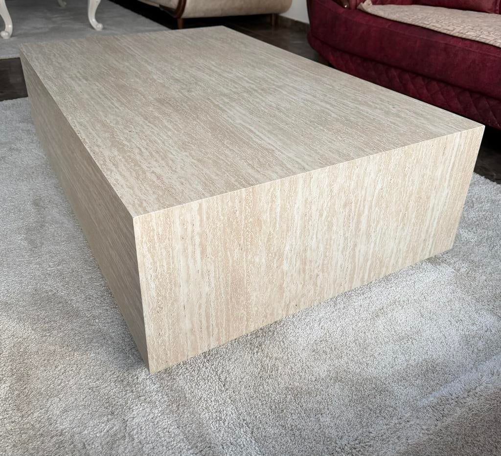 Table basse beige clair (VENDU), Enlèvement, Comme neuf, Rectangulaire
