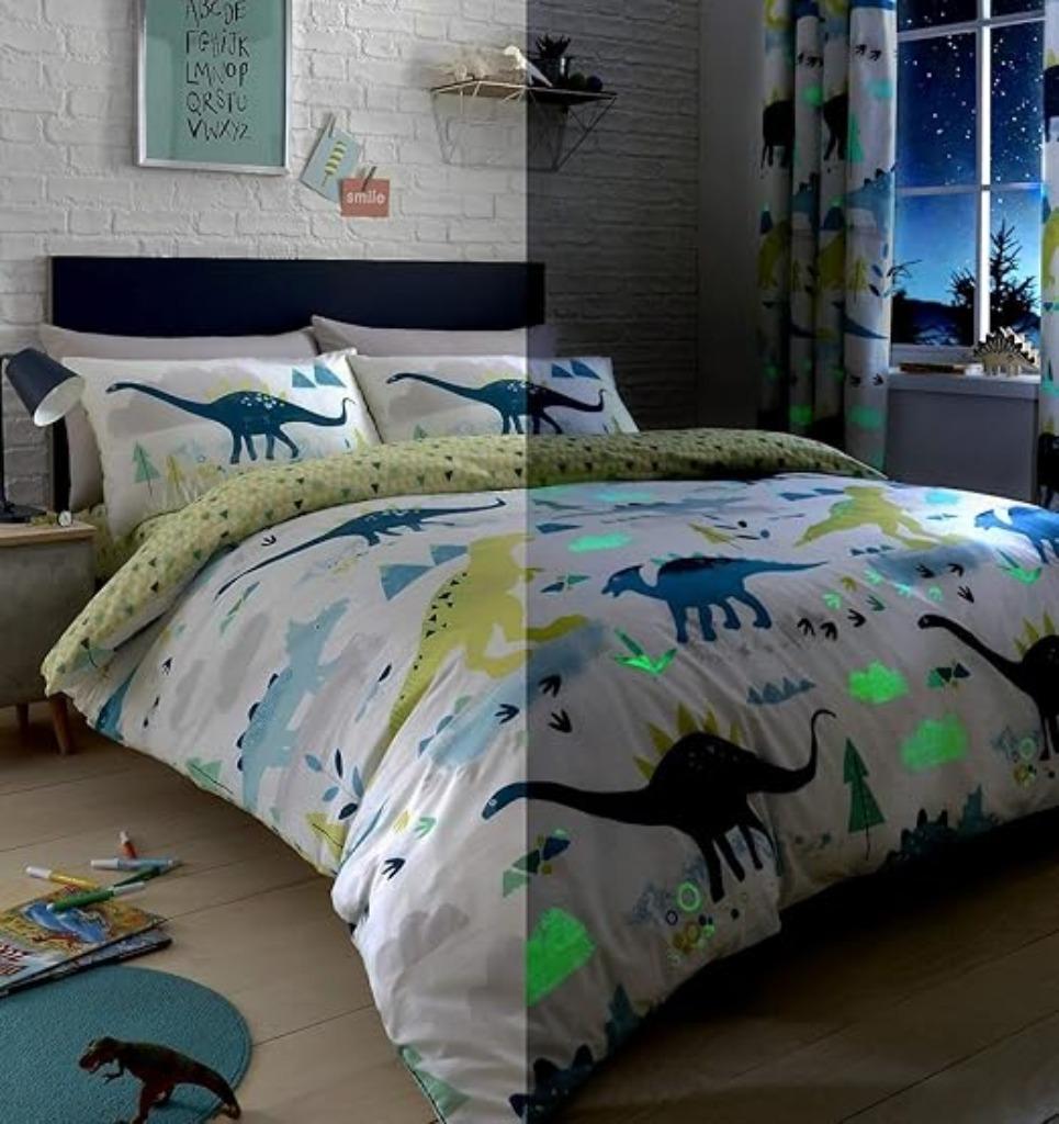 Parure de lit lumineuse en forme de dinosaure | 140 x 200 c