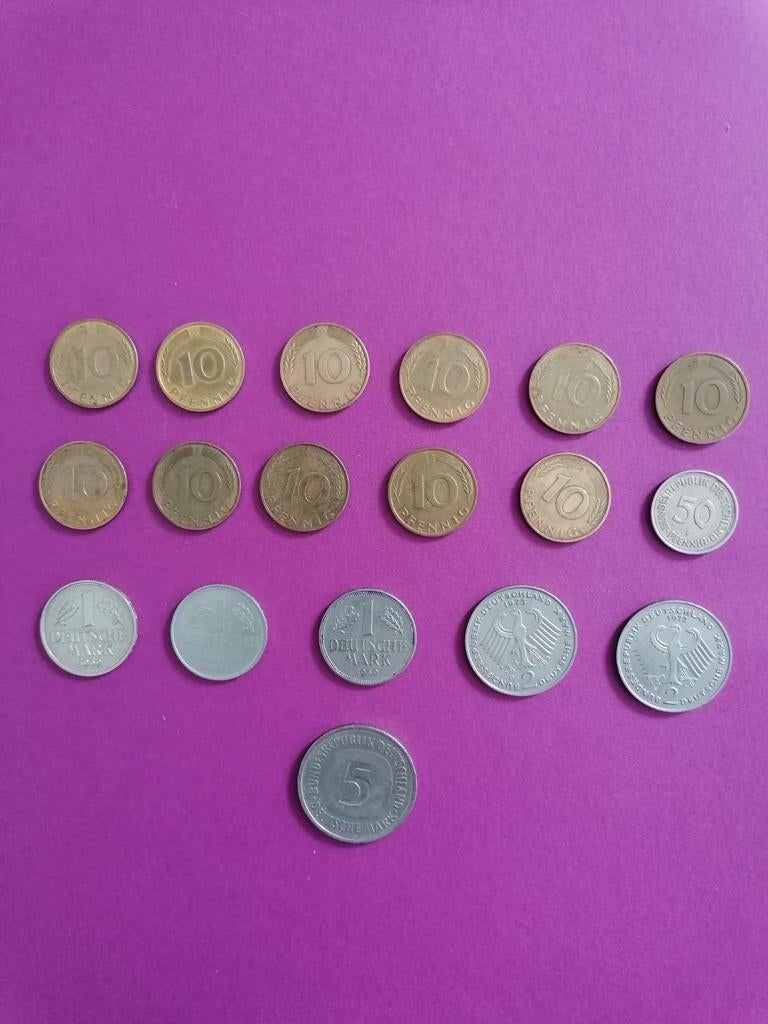 Duitse munten 17 stuks, Postzegels en Munten, Ophalen