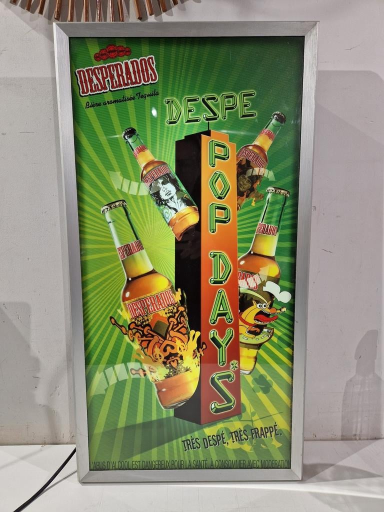 Lichtbak desperados pop days , lichtreclame neon tl lamp, Verzamelen, Ophalen of Verzenden, Lichtbak of (neon) lamp