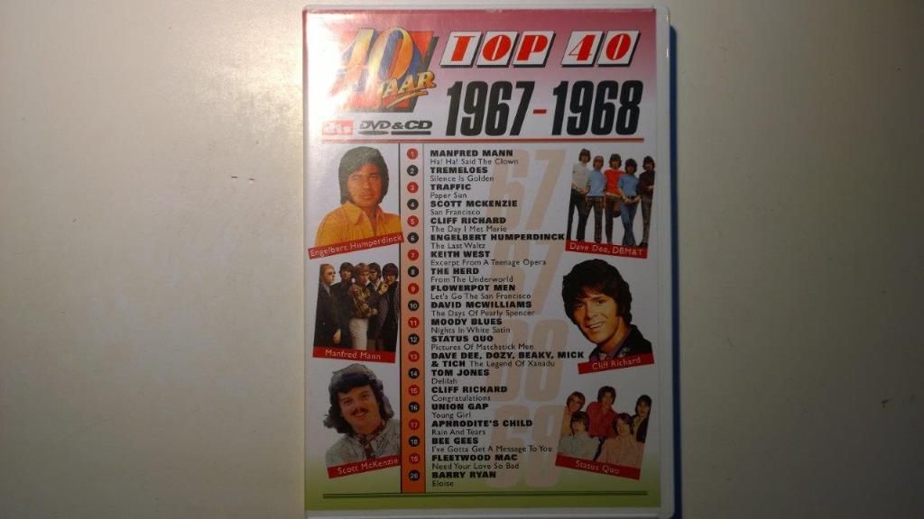 40 Jaar Top 40 1967-1968 (CD + DVD), Cd's en Dvd's, Dvd's | Muziek en Concerten, Zo goed als nieuw, Muziek en Concerten, Alle leeftijden