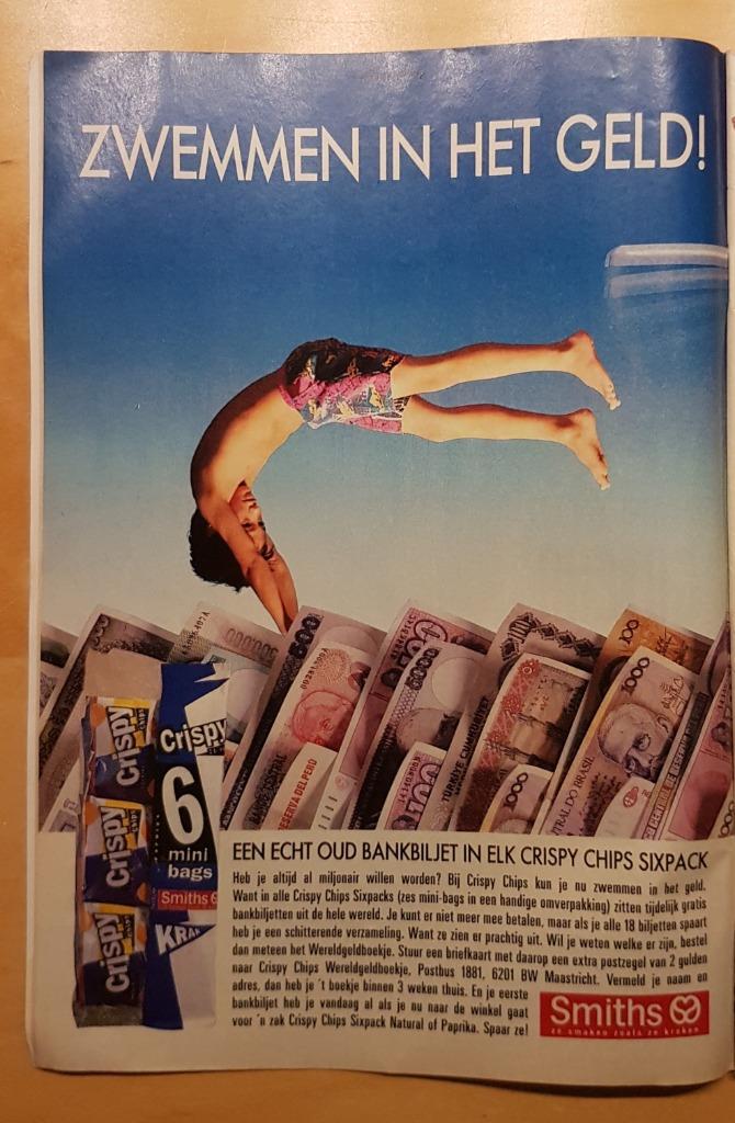 Smiths chips reclame, zwemmen in het geld, verzamel item, Verzamelen, Flippo's, Verzenden, Spiek, Overige typen