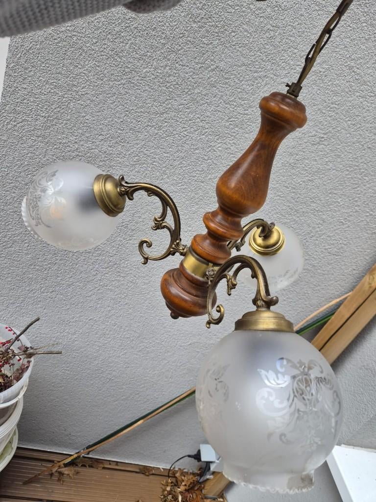 lustre rustique à 3 fenêtres, Enlèvement, Utilisé, Verre