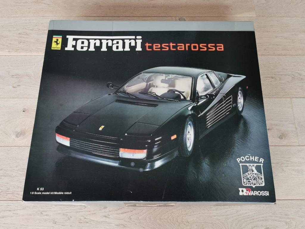 Ferrari Testarossa Pocher Rivarossi K53 1/8 ongebouwd zwart, Hobby en Vrije tijd, Modelauto's | 1:5 tot 1:12, Ophalen of Verzenden