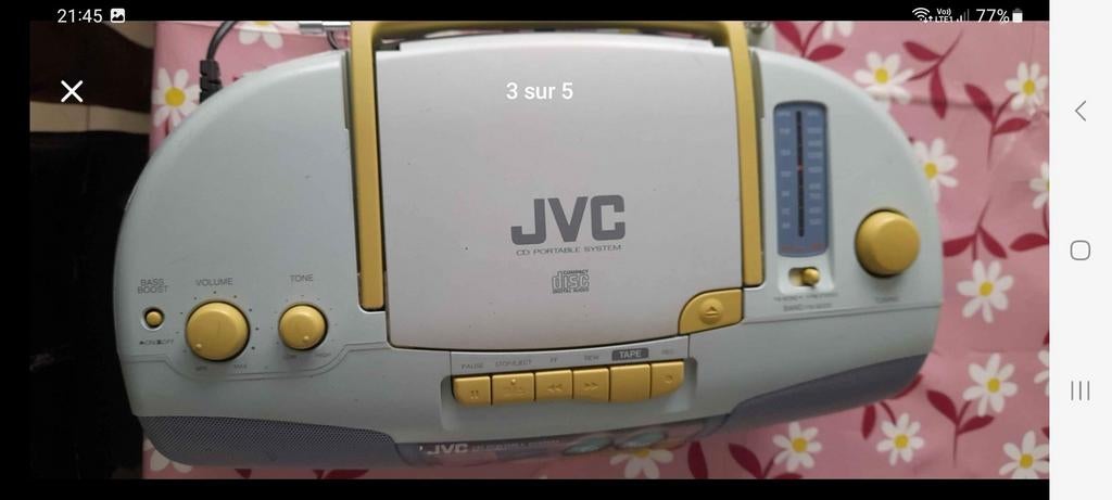 CD-speler, RADIO EN CASETTE van het Jvc-station, maar de cd, Ophalen