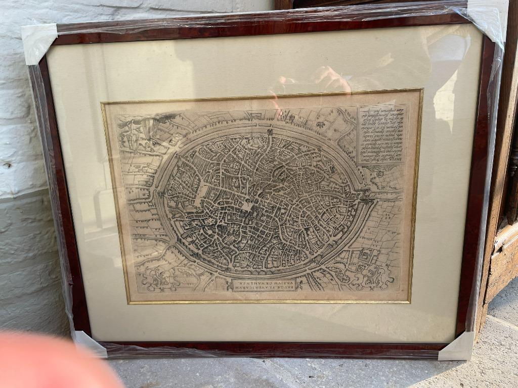 carte géographique de Brugge 1580, Livres, Belgique, Frans Hogenberg, Enlèvement, Utilisé
