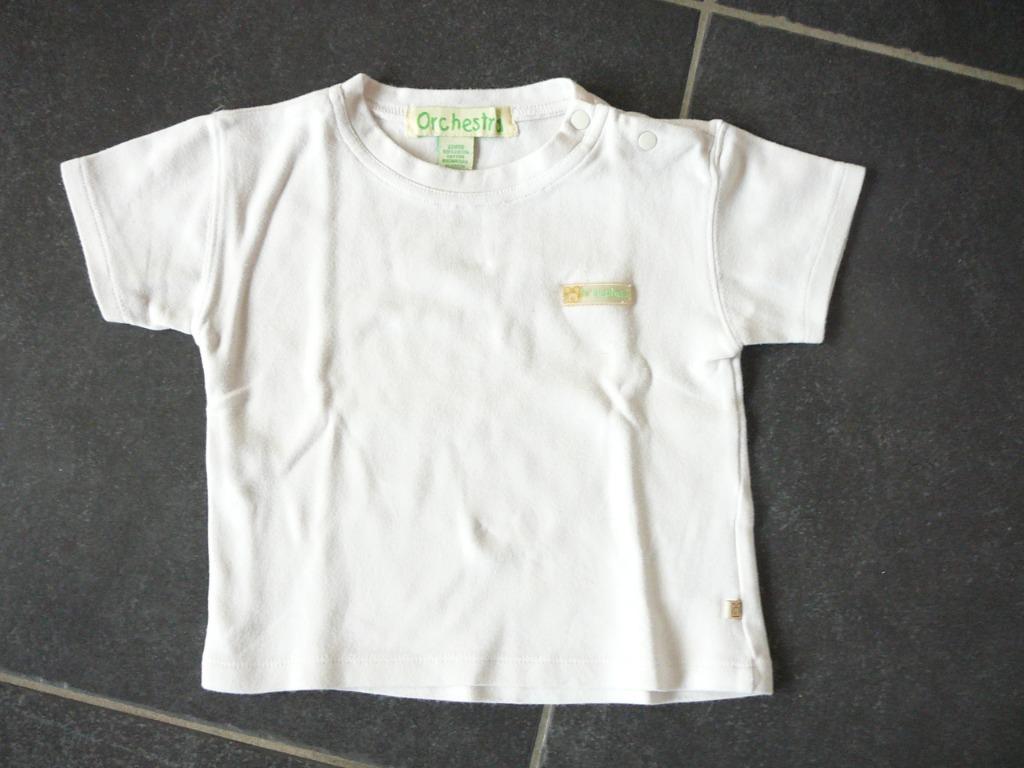 beige T-shirt met een grote olifant op de rugkant, Kinderen en Baby's, Babykleding | Maat 74, Gebruikt, Jongetje of Meisje, Ophalen of Verzenden