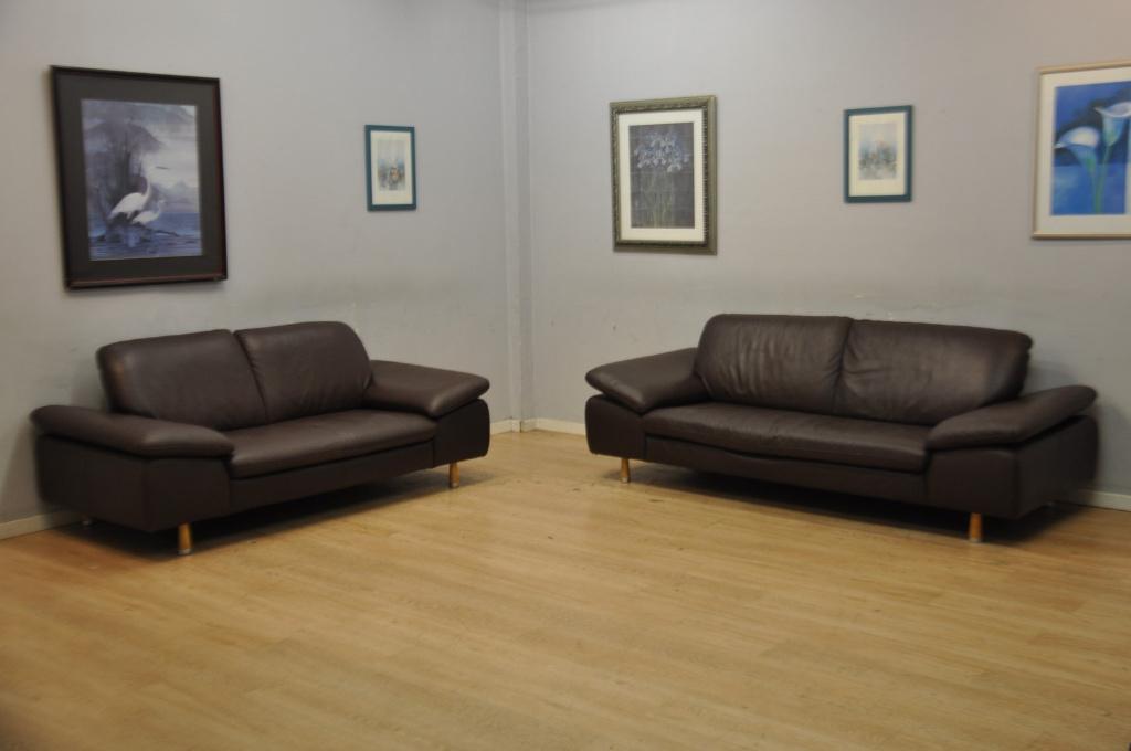 Très beau salon CUIR 3+2 moderne accoudoirs réglables, Enlèvement, Utilisé, Cuir