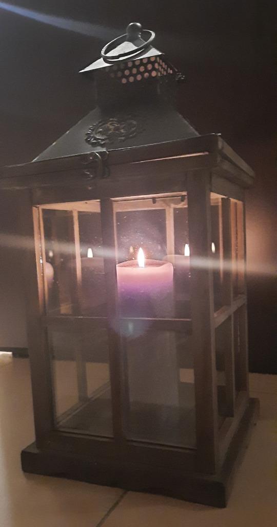 lanterne - boîte à bougies, Noir, 25 à 50 cm, Comme neuf, Enlèvement