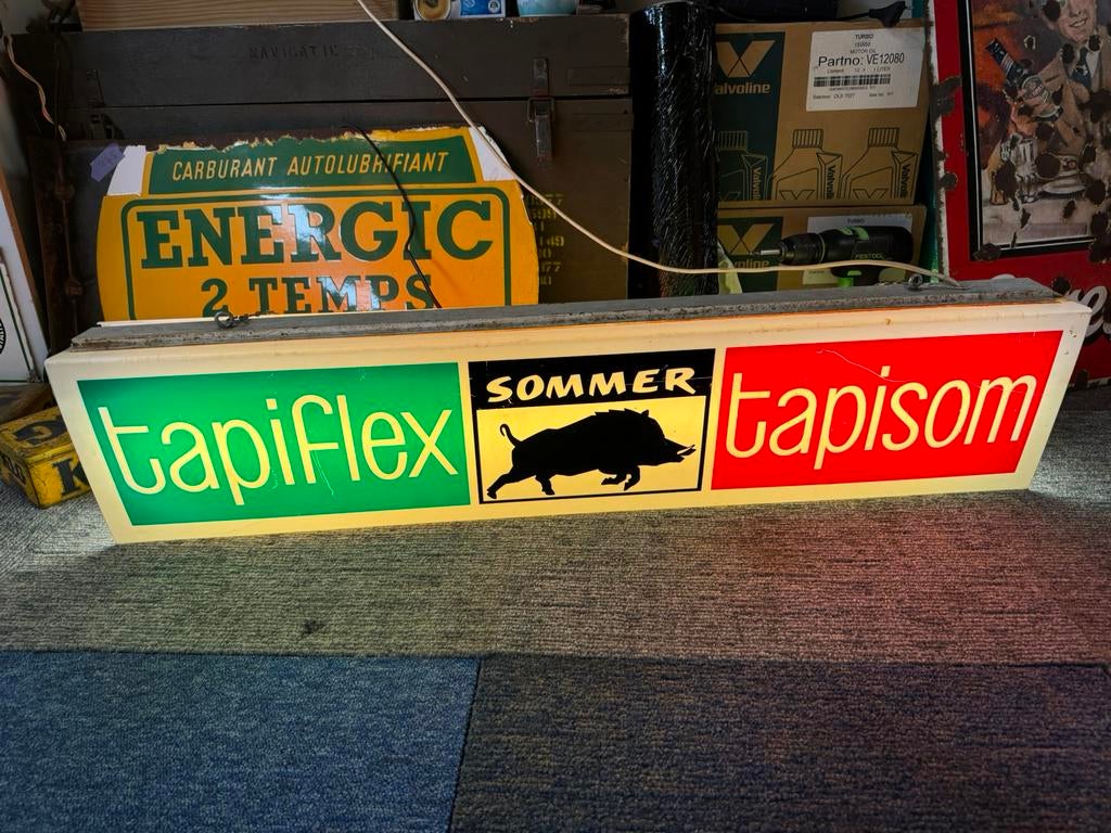 Boîte à lumière publicitaire Tapiflex, Enlèvement ou Envoi, Utilisé, Table lumineuse ou lampe (néon)