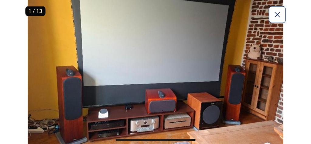 Gemotoriseerd topkwaliteit scherm voor home theater, Ophalen, Elektrisch, Zo goed als nieuw