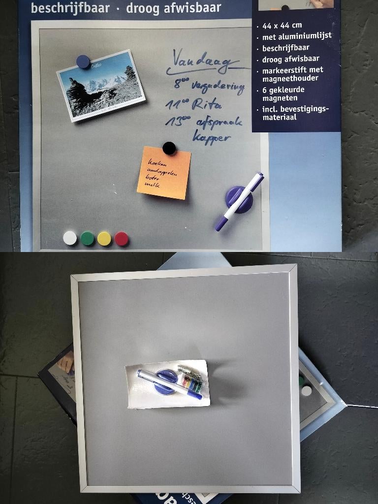 Nieuw Magnetisch Whiteboard (44 x 44 cm) -  Ongebruikt, Divers, Tableaux noirs, Neuf, Tableau blanc, Enlèvement