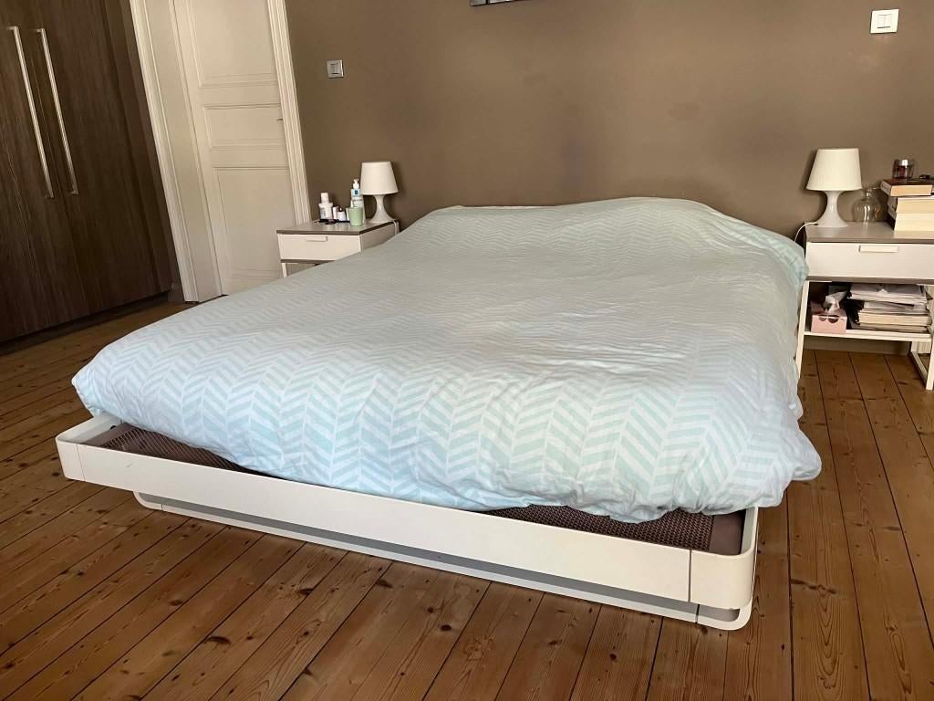 Pas cher : lit AUPING AURONDE et matelas BEKA, Maison & Meubles, 210 cm, Vintage, Enlèvement, Utilisé