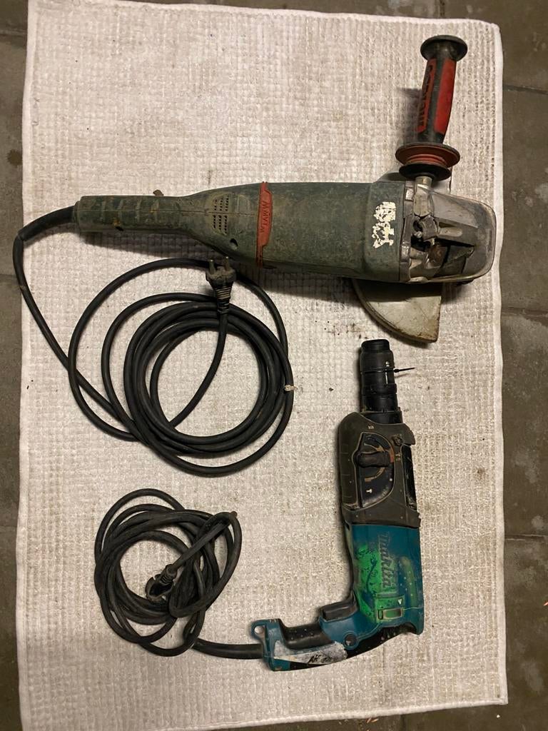 Metabo haakse slijper + Makita combihamer, Doe-het-zelf en Bouw, Ophalen, Gebruikt