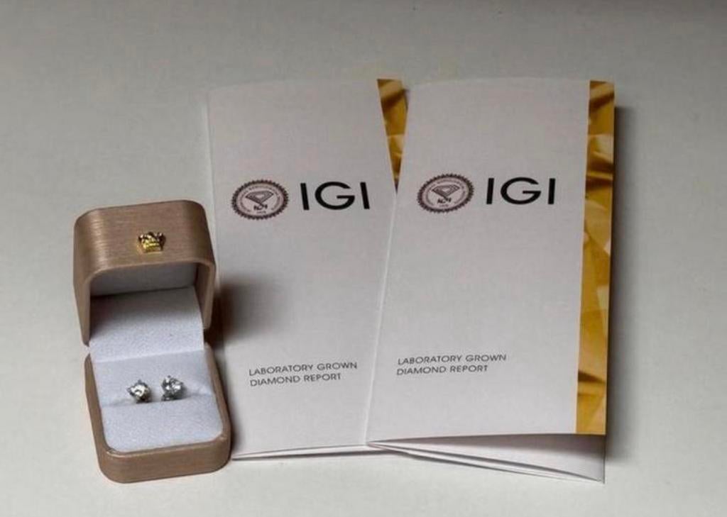 Witgouden oorbellen met VVS2 diamanten totaal 3.08 karaat!, Handtassen en Accessoires, Oorbellen, Nieuw, Ophalen of Verzenden