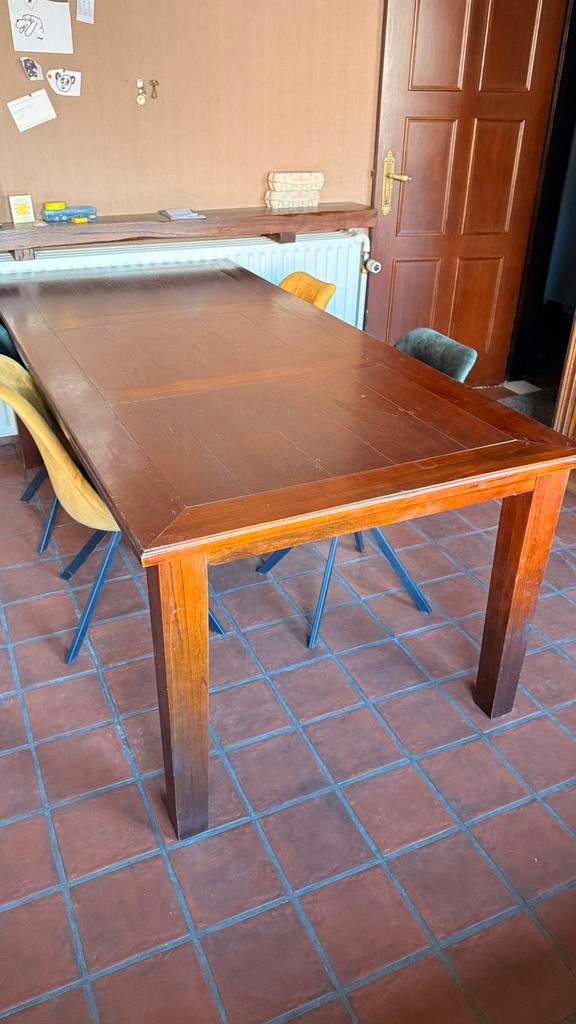 Houten tafel, Ophalen, Gebruikt, 200 cm of meer, Vijf personen of meer