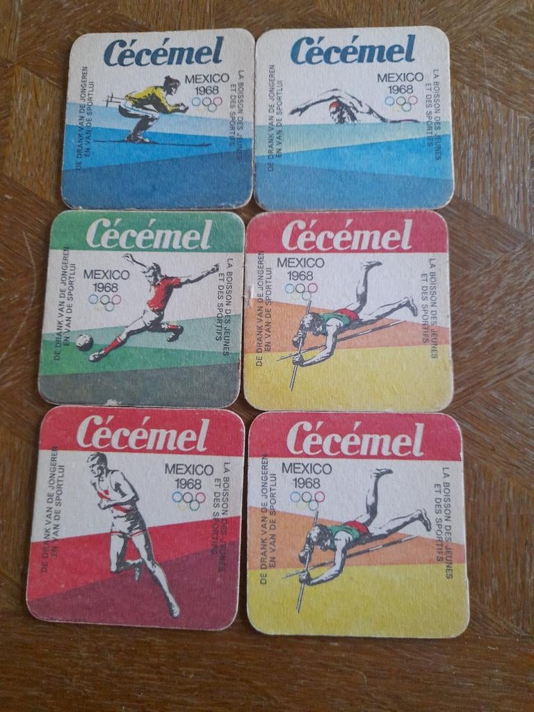 6 Cecémel Felt Mexico 1968, Collections, Enlèvement ou Envoi, Sous-bock