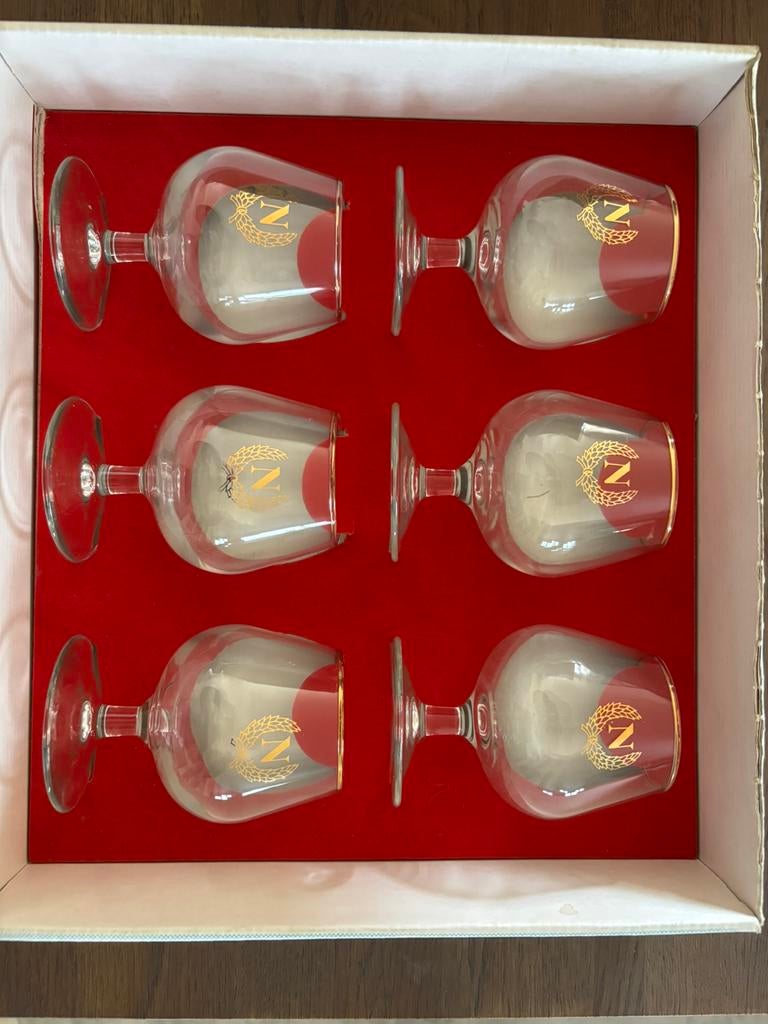 Set 6 cognacglazen Napoleon monogram “N” goud nieuw, Ophalen, Nieuw