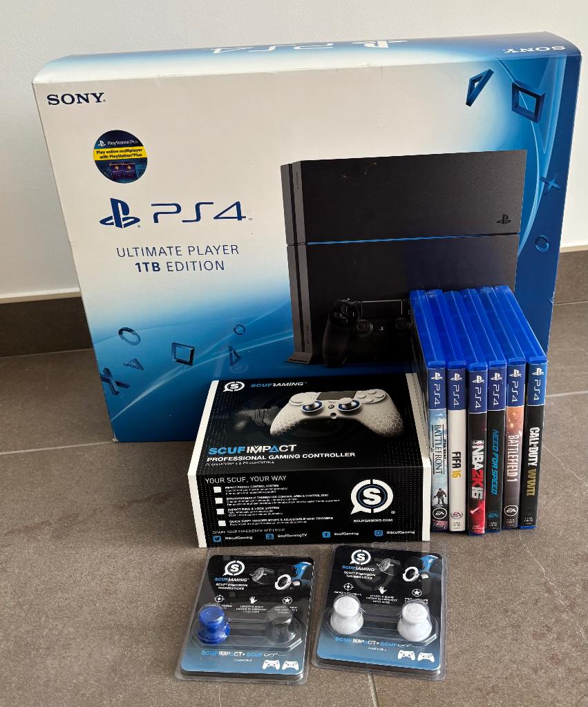 PlayStation 4, Games en Spelcomputers, Ophalen, Met 2 controllers, 1 TB, Original