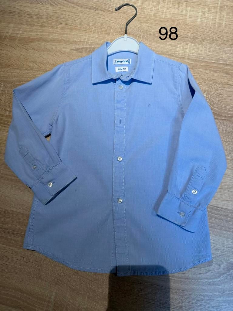 Lichtblauw hemdje maat 98 mayoral, Ophalen, Gebruikt